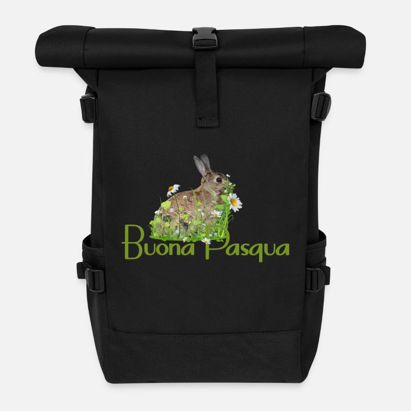 Frohe Ostern - Rolltop Rucksack - Schwarz