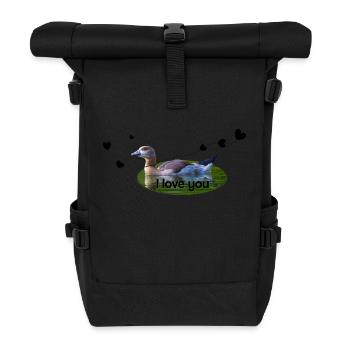 love you I love you - Rolltop Rucksack - Schwarz - Vorne