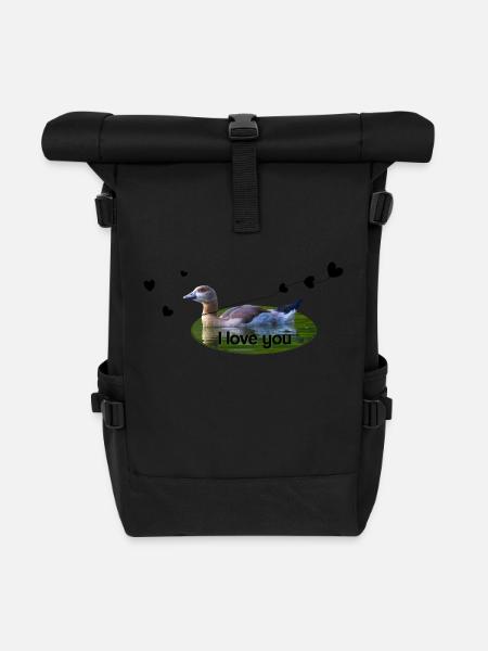 love you I love you - Rolltop Rucksack - Schwarz
