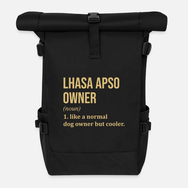 Lhasa Apso - Rolltop Rucksack - Schwarz