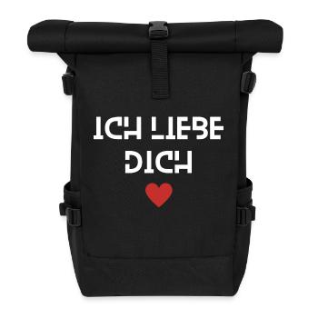 Je t’aime personne préférée chérie Saint-Valentin - Sac à dos roll top - noir - Devant