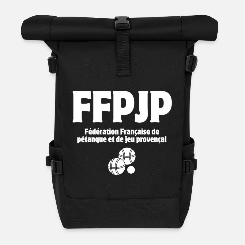 Pétanque, Pétanque-Spieler, Pétanqueur - Rolltop Rucksack - Schwarz