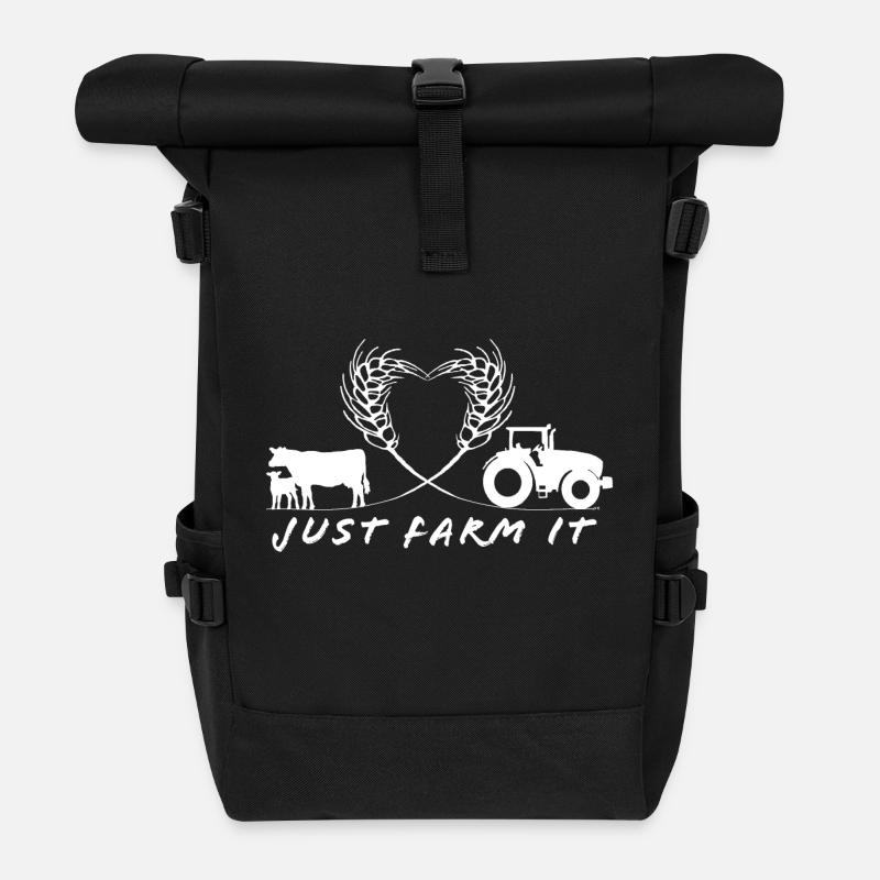 Just farm it_heart - Rolltop Rucksack - Schwarz