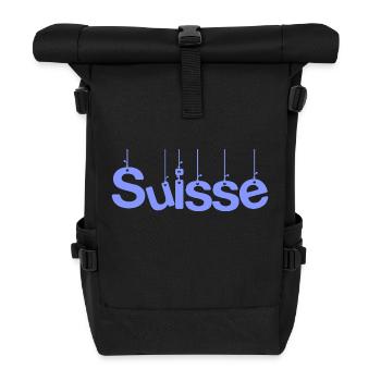 SWITZERLAND. HUMOR. COUNTRY. FLAG. GENEVA. LAUSANNE - Roll Top Backpack - black - Front