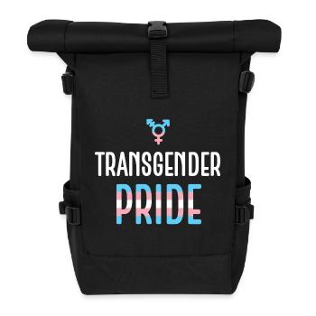 LGBTQ Pride Month - Transgender Pride - Roll Top Backpack - black - Front
