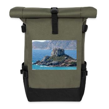 Landscape view of Kastri Island near Kampos town - Roll Top Backpack - olive/black - Front