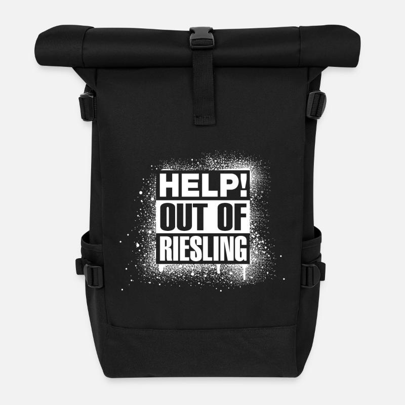 HELP! Out of Riesling - Roll Top Backpack - black