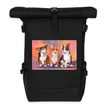 Welsh Corgies 3 Chaps - Roll Top Backpack - black - Front