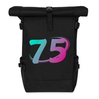 Nummer 75 mehrfarbig - Rolltop Rucksack - Schwarz - Vorne