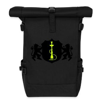 Hookah Symbol Coat of Arms - Roll Top Backpack - black - Front