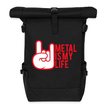Metal Is My Life Hard Rock Cornes Bande Dessinée Geste de la Main - Sac à dos roll top - noir - Devant
