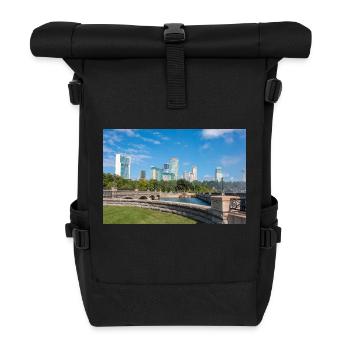Niagara City Skyline and Niagara Falls panorama - Roll Top Backpack - black - Front