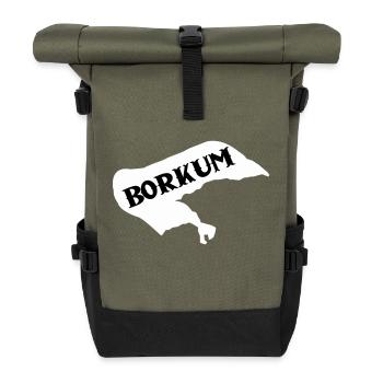 borkum insel - Rolltop Rucksack - Olive/Schwarz - Vorne