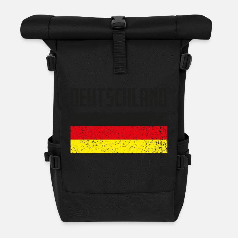 Deutschland Flagge Grunge Geschenk - Rolltop Rucksack - Schwarz