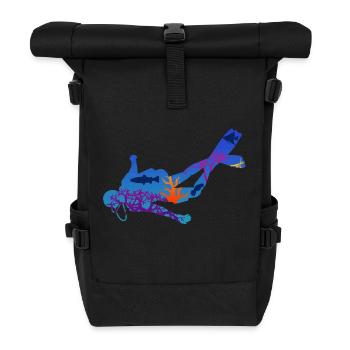 Diver Underwater Silhouette Gift - Roll Top Backpack - black - Front