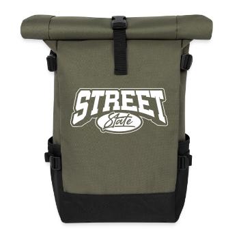 État de la rue W - Sac à dos roll top - olive/noir - Devant