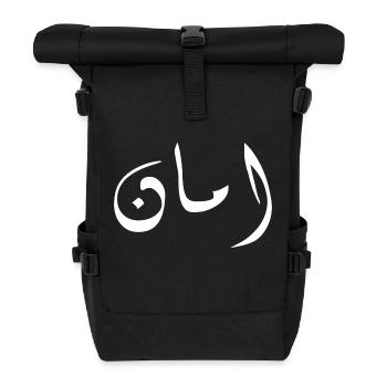 Aman in Arabic - security - Roll Top Backpack - black - Front
