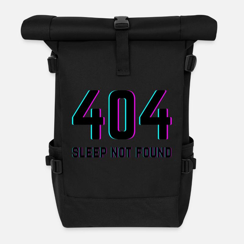 404 Sleep Not Found - Roll Top Backpack - black