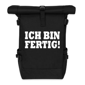 Ich bin fertig - Rolltop Rucksack - Schwarz - Vorne