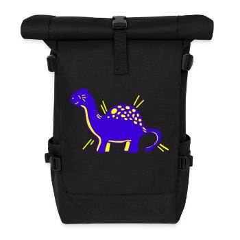 Dino Dinosaurier niedlich süß cartoon comic - Rolltop Rucksack - Schwarz - Vorne