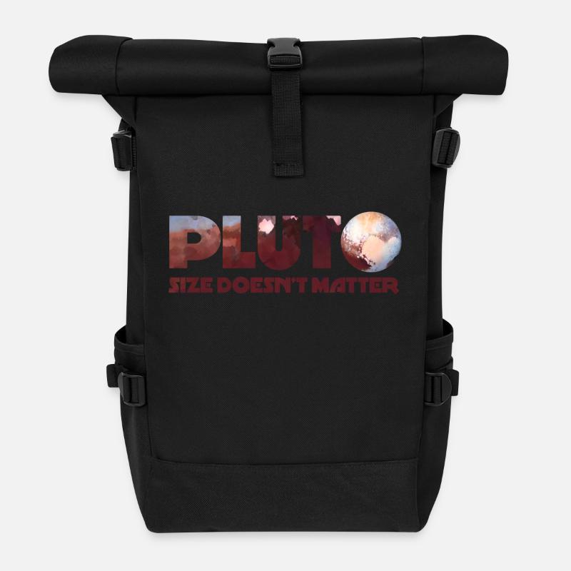 I love pluto - Roll Top Backpack - black