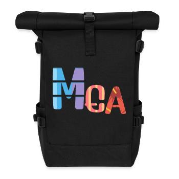 Mea name pastel text colorful - Roll Top Backpack - black - Front