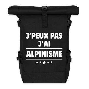 J'peux pas j'ai alpinisme, alpiniste, montagne - Sac à dos roll top - noir - Devant