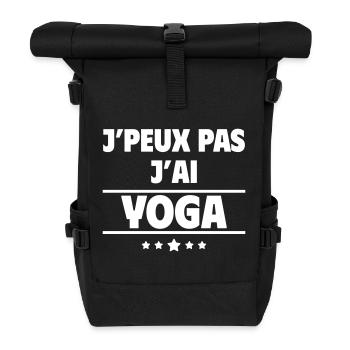 J'peux pas j'ai yoga, yogi, yogini - Sac à dos roll top - noir - Devant