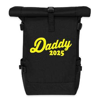 Papa 2025 - dad 2025 - Daddy 2025 - Rolltop Rucksack - Schwarz - Vorne