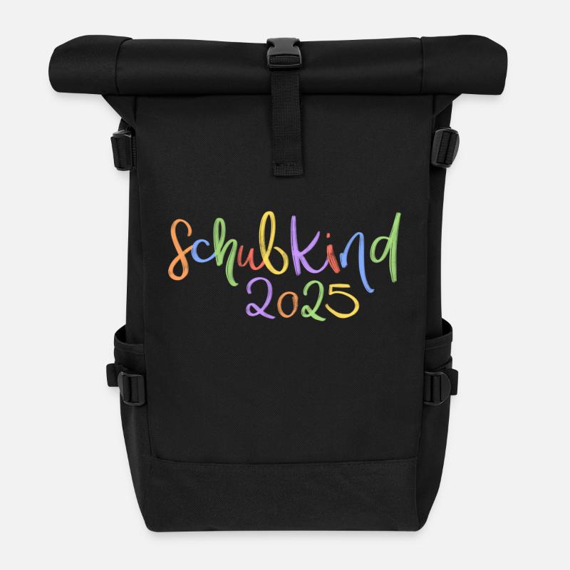 Schulkind 2025 - Rolltop Rucksack - Schwarz