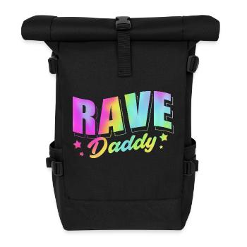 Rave Raver Techno music Techno bass Mischpult - Rolltop Rucksack - Schwarz - Vorne