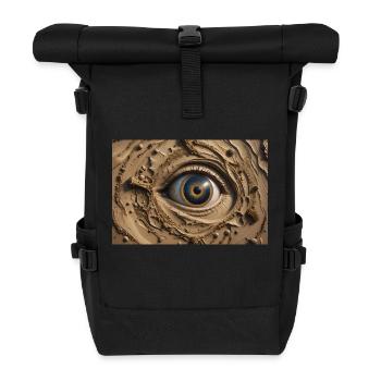 Magisches Auge im Sand - Rolltop Rucksack - Schwarz - Vorne