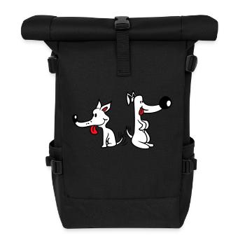2 chiens gros nez excité mouvement - Sac à dos roll top - noir - Devant