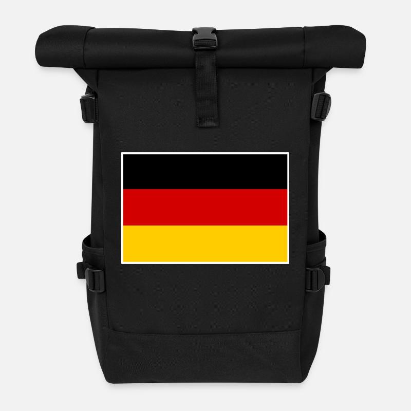 Deutschland flagge - Rolltop Rucksack - Schwarz