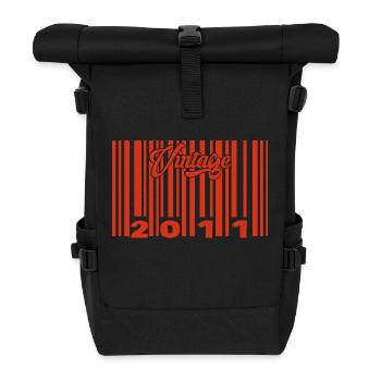 Vintage 2011 Born In 2011 14 Year Old Bar Code Anniversai - Roll Top Backpack - black - Front