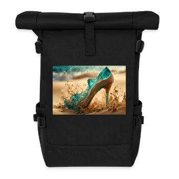 High Heel im Wüstensand - KI - Rolltop Rucksack - Schwarz - Vorne