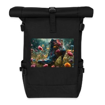 Denim Blue in the Summer Meadow 1 - KI - Roll Top Backpack - black - Front