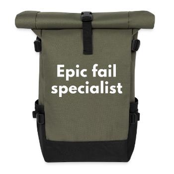 Epic Fail Spezialist – Lustiges Design - Rolltop Rucksack - Olive/Schwarz - Vorne