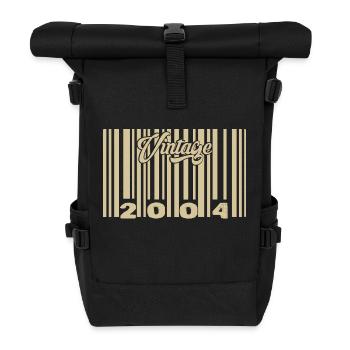 Jahrgang 2004 Barcode 2004: Jahr 2025. - Rolltop Rucksack - Schwarz - Vorne