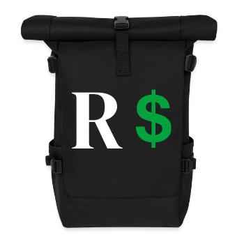 Buchstabe r Dollar - Rolltop Rucksack - Schwarz - Vorne