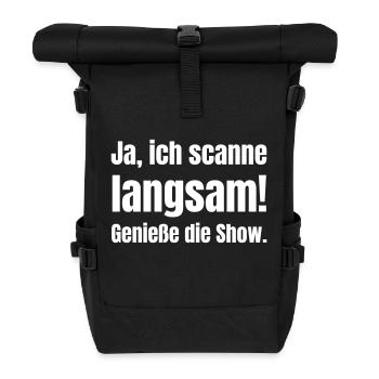 Yes, I'm scanning slowly! Enjoy the show - Roll Top Backpack - black - Front