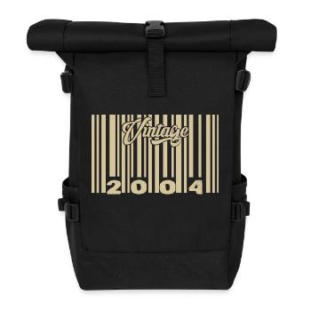 Jahrgang 2004 Barcode 2004: Jahr 2025. - Rolltop Rucksack - Schwarz - Vorne