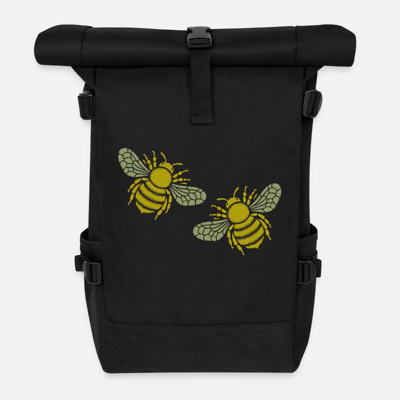 biene 2 - Rolltop Rucksack - Schwarz