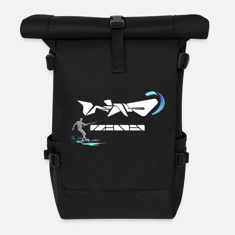 Windkind Futuristic - Roll Top Backpack - black