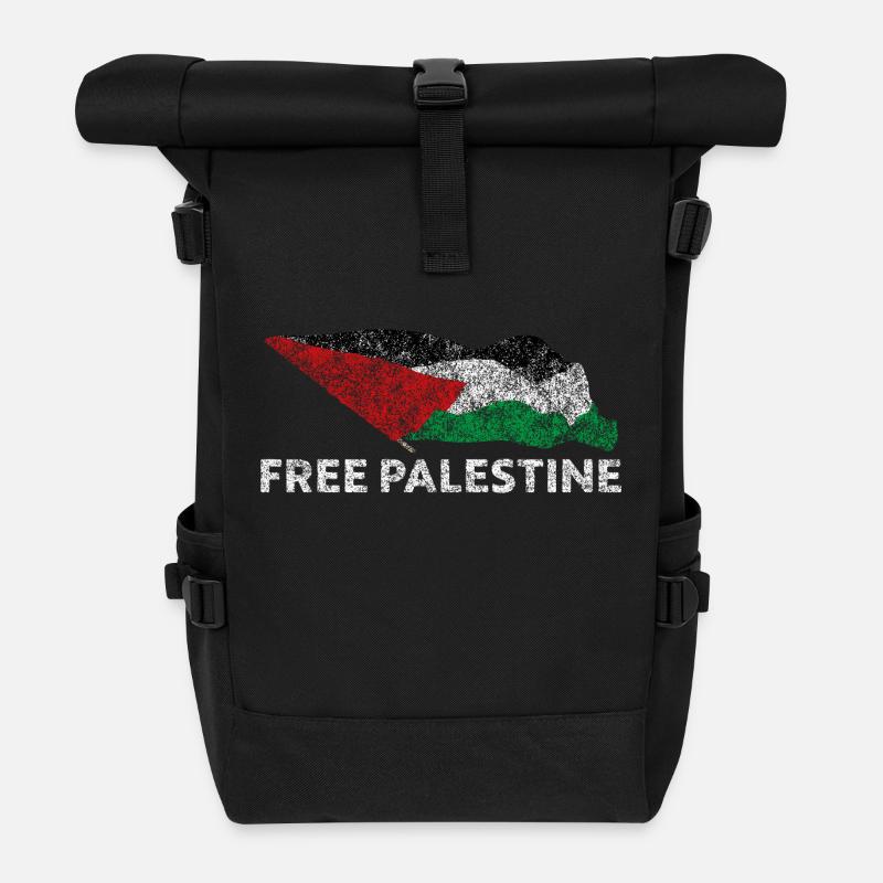 Palestine libre - Sac à dos roll top - noir