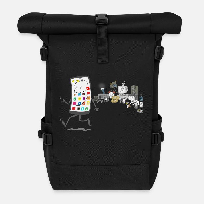 Les temps modernes - Sac à dos roll top - noir