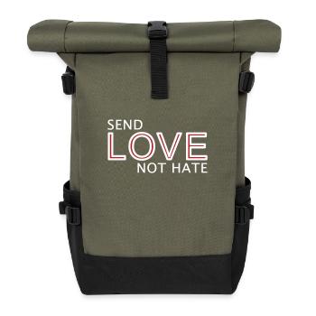 Envoyez une déclaration d’amour pas de haine - Sac à dos roll top - olive/noir - Devant