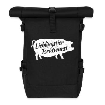 Bratwurst Liebhaber Grillen Fleischliebhaber Wurst - Rolltop Rucksack - Schwarz - Vorne