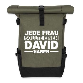 David - Roll Top Backpack - olive/black - Front