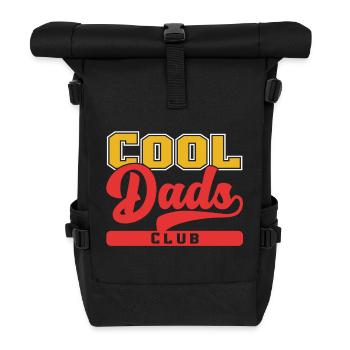 Cooler Vaterclub im Vintage-Stil - Rolltop Rucksack - Schwarz - Vorne